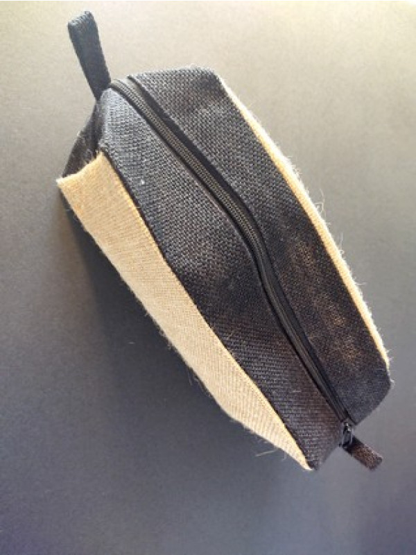 Trousse de toilette jute intérieur imperméabilisé