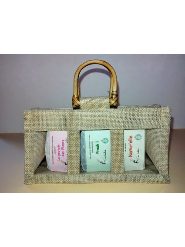 3 savons panier jute + bambou